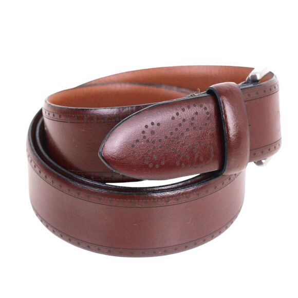 Josef Abboud BROWN GENUINE LEATHER 1.25"Wd CASUAL DRESS MEN'S BELT Sz 34/85 (I79 - Picture 5 of 14